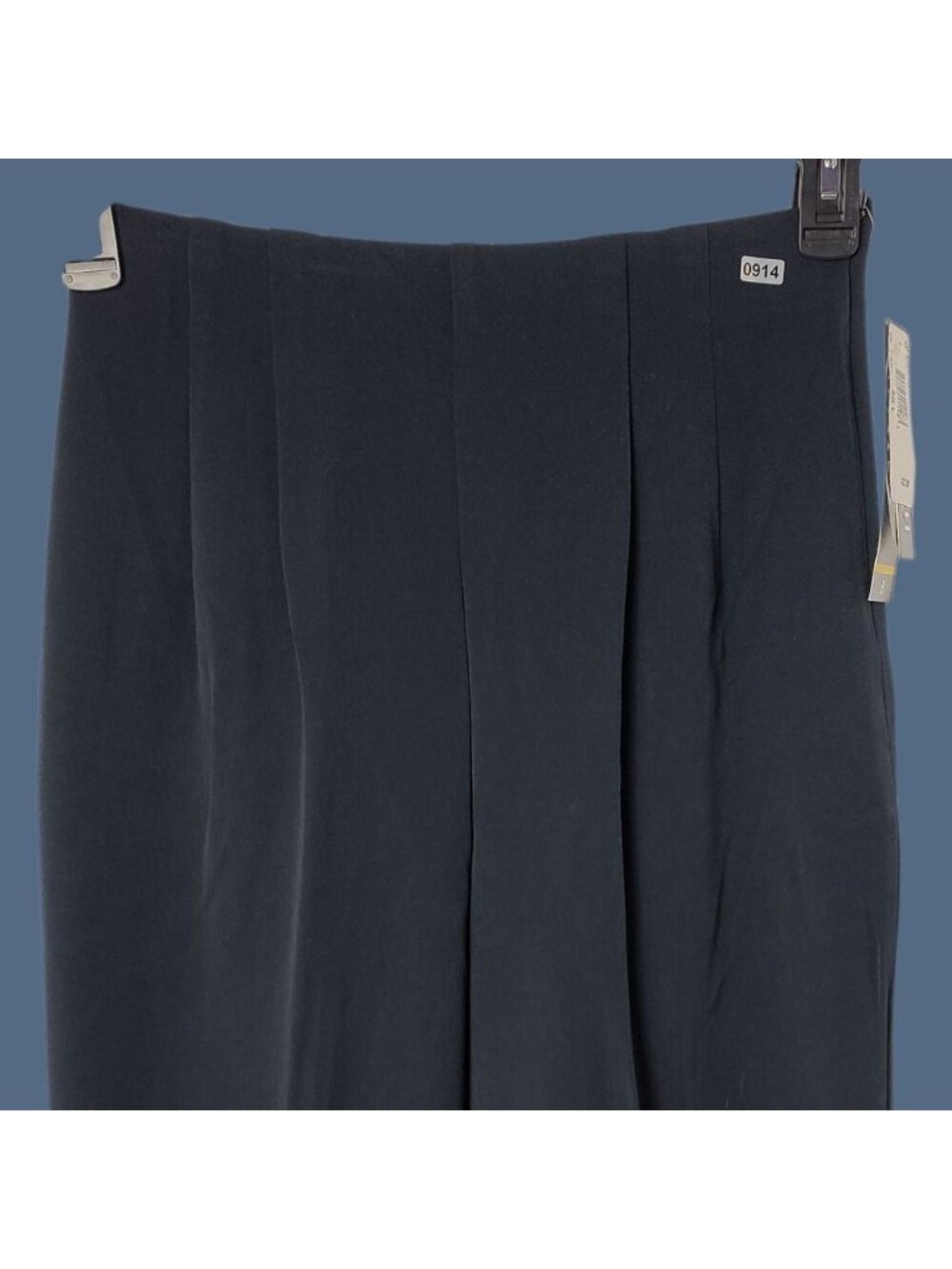 Briggs NY Womens plaited straight Pants Polyester blend Navy Size8 - Picture 3 of 14
